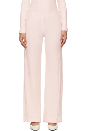 Leset Pantalon de détente de style boxer rose en pointelle