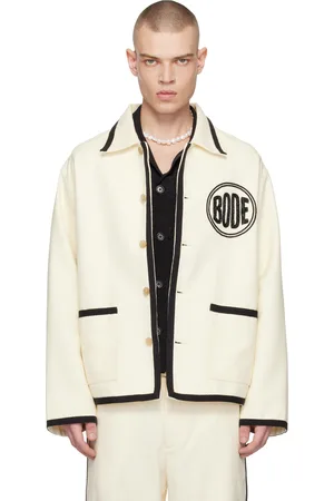 BODE Blouson Player blanc cassé à logo et texte perlés