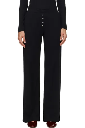 Leset Pantalon de détente de style boxer noir en pointelle