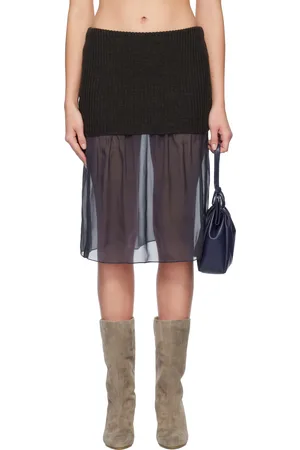 Paloma Wool Jupe midi Holly brun et bleu marine
