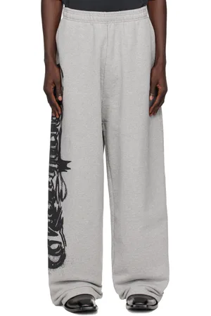 Vetements Pantalon de survêtement gris à logo de style gothique