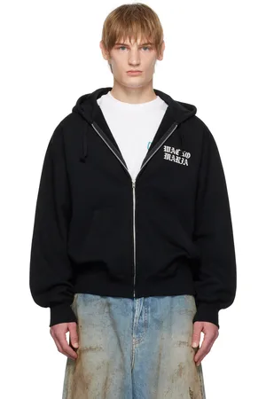 Wacko Maria Pull à capuche noir à glissière