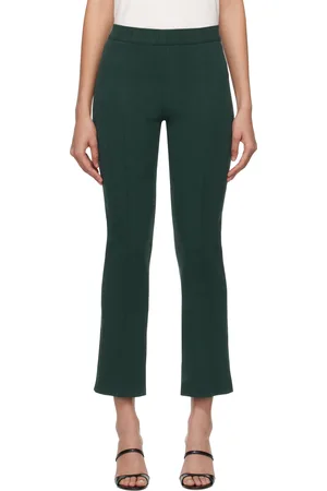 High Pantalon évasé vert
