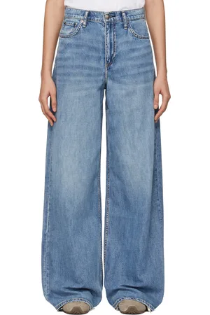 RAG&BONE Jean ample Sofie bleu à taille haute