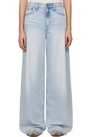 RAG&BONE Jean ample Sofie bleu à taille haute