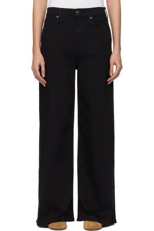 RAG&BONE Jean ample écourté Sofie noir à taille haute