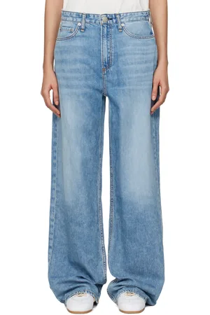 RAG&BONE Jean ample Logan bleu à taille mi-haute