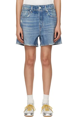 RAG&BONE Short de marche bleu en jersey bouclette Miramar