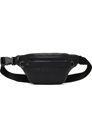 HUGO BOSS Sac-ceinture noir en cuir synthétique à logo étagé