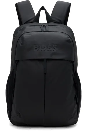 HUGO BOSS Sac à dos noir en cuir synthétique à logo