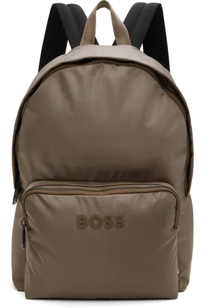 HUGO BOSS Sac à dos kaki à logo contrastant