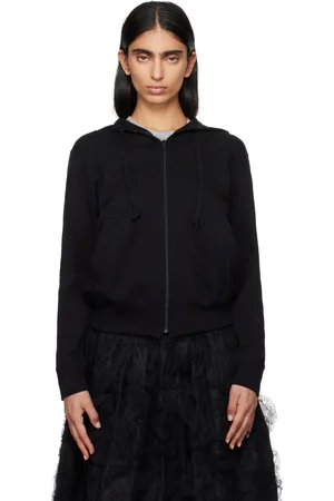 Comme des Garçons Pull à capuche noir à écusson à logo