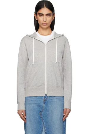 Comme des Garçons Pull à capuche gris à écusson à logo