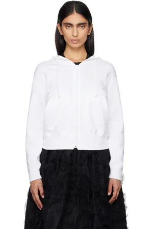 Comme des Garçons Pull à capuche blanc à écusson à logo