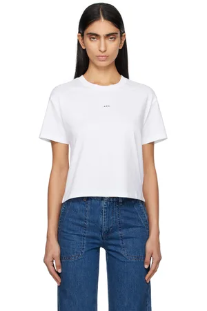 A.P.C. T-shirt droit blanc à micro logo