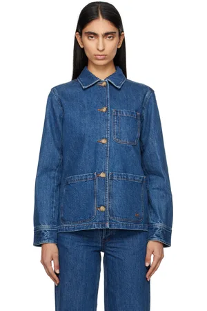 A.P.C. Blouson Silvana bleu en denim à logo