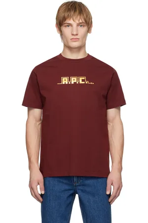A.P.C. T-shirt bourgogne à image de serpent à logo