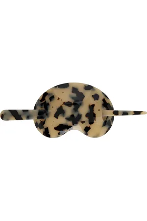 Gohar World Barrette en forme de fève beige et noir
