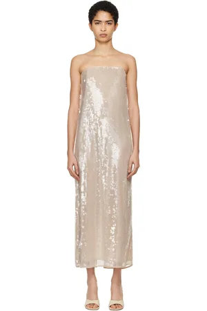 Staud Robe longue Casey beige