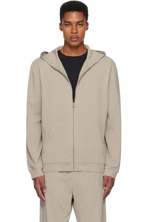 SKIMS Pull à capuche gris à glissière - Jersey Lounge