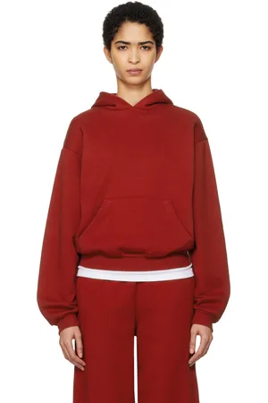 SKIMS Pull à capuche rouge - Cotton Fleece
