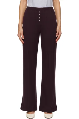 Leset Pantalon de détente Boxer bourgogne en pointelle