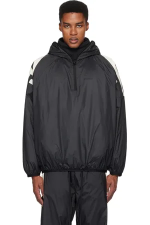 FEAR OF GOD Blouson Adi Nation noir à demi-glissière édition adidas Originals