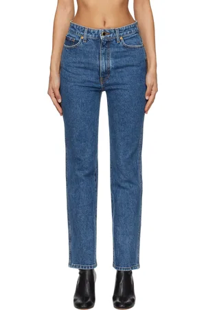 Khaite Jean Abigail bleu en denim extensible