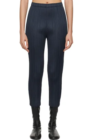 PLEATS PLEASE ISSEY MIYAKE Pantalon bleu marine - WORMHOLE