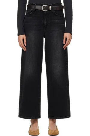 RAG&BONE Jean ample écourté Andi noir à taille haute