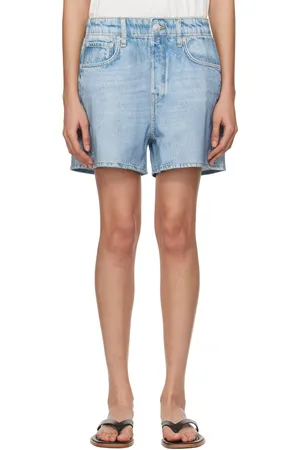RAG&BONE Short de marche bleu en jersey bouclette Miramar