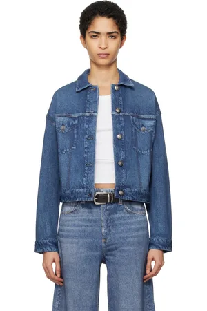 RAG&BONE Blouson camionneur écourté bleu en molleton Miramar