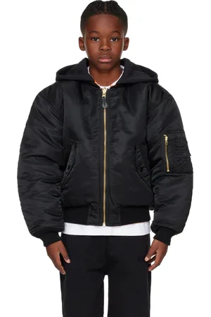 Vetements Enfant | Blouson aviateur réversible noir à capuche
