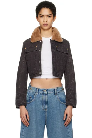 Alexander Wang Blouson camionneur de travail rétréci gris
