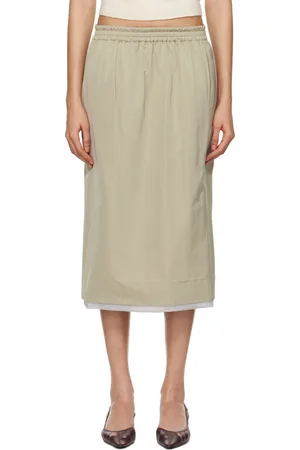 Carven Jupe midi à enfiler grise