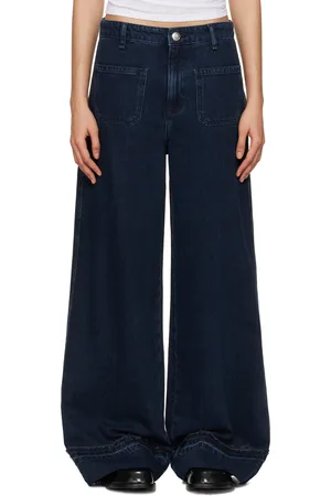 RAG&BONE Jean Marina bleu à revers roulés