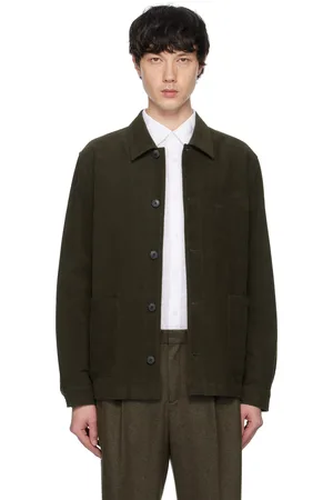 Sunspel Blouson brun en moleskine à poches
