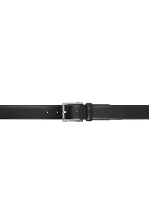 HUGO BOSS Ceinture noire en cuir à garniture élastique dissimulée