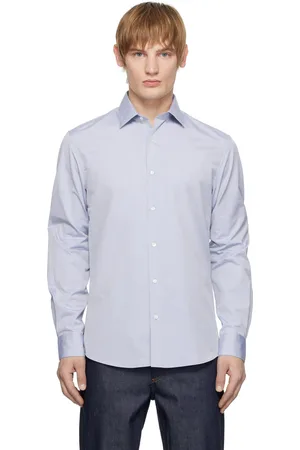 Sunspel Chemise bleue en coton sea island