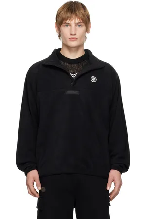 A Bathing Ape Pull molletonné noir à logos AAPE Now et Moonface