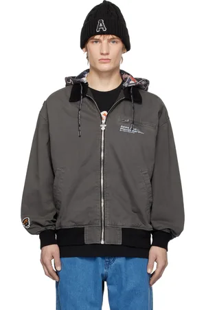 A Bathing Ape Blouson gris à capuche et à logos