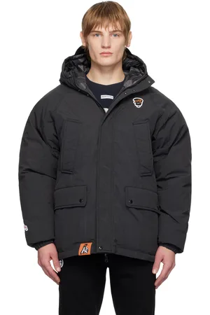 A Bathing Ape Blouson réversible gris rembourré en duvet à logos