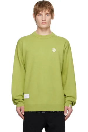 A Bathing Ape Pull vert en tricot à logo AAPE Now
