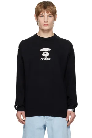 A Bathing Ape Pull noir en tricot à logo Moonface