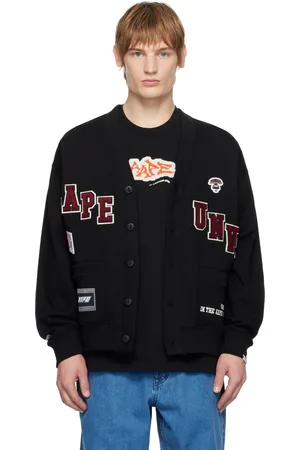 A Bathing Ape Cardigan noir à boutons et à logos