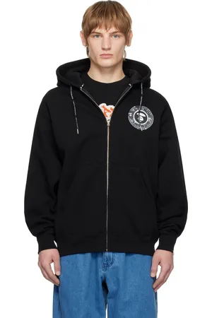 A Bathing Ape Pull à capuche noir à glissière et à logo Moonface