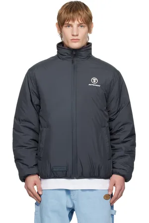A Bathing Ape Blouson réversible gris à glissière et à logos AAPE Now et Moonface