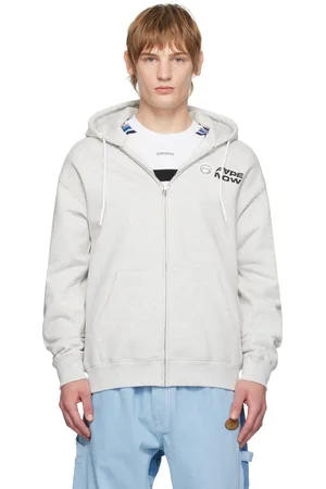 A Bathing Ape Pull à capuche gris à logo AAPE Now