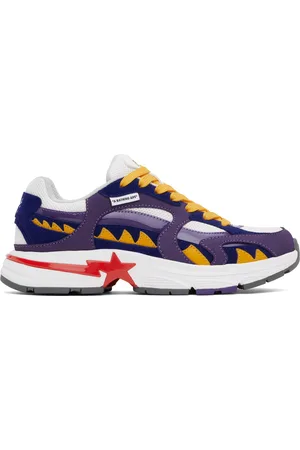 BAPE Baskets M1 US bleu et mauve à étoiles et à requin emblématiques
