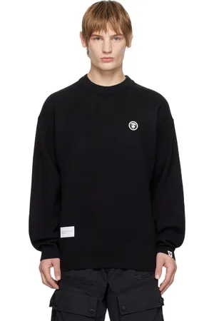 A Bathing Ape Pull noir en tricot à logo AAPE Now